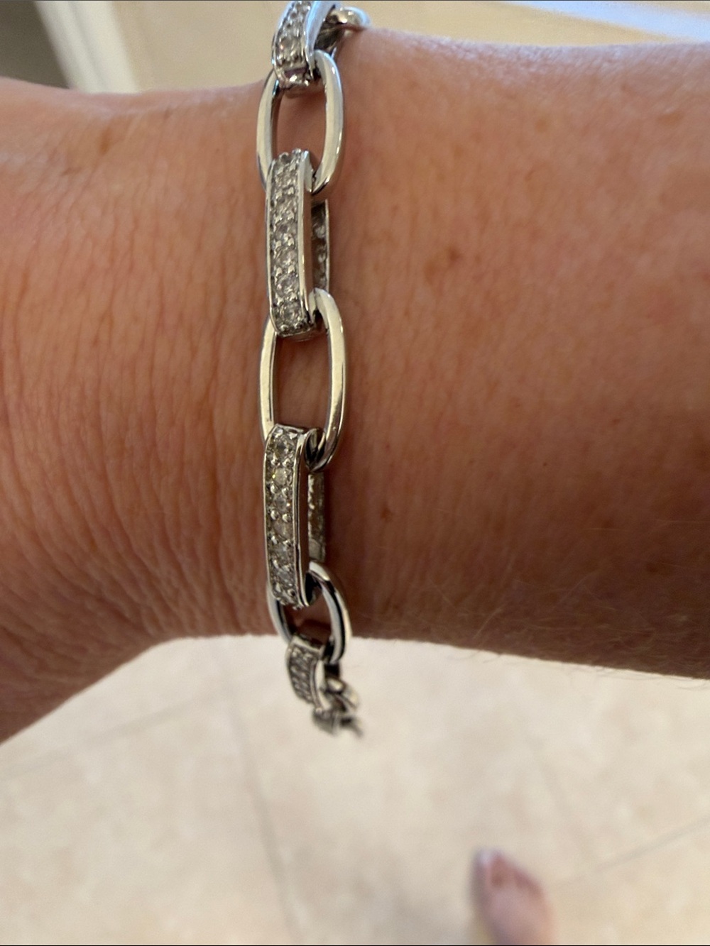 Mint & lily interlinked diamond paperclip bracelet